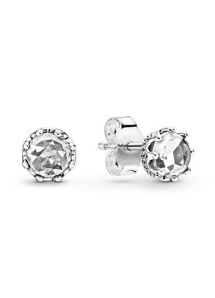 Оригинальные серебряные серьги пандора pandora 298311cz 100% оригинал круг камень новые с биркой серебро проба 925 ale