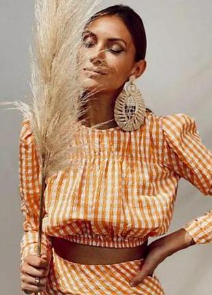 Блузка в клетку zara