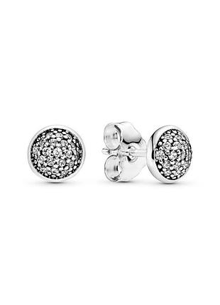 Оригинальные серебряные серьги пандора pandora 290726cz 100% оригинал капельки новые с биркой серебро проба 925 ale