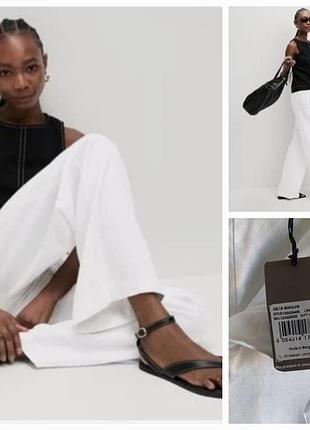 Pure linen білі  широкі брюки палаццо
