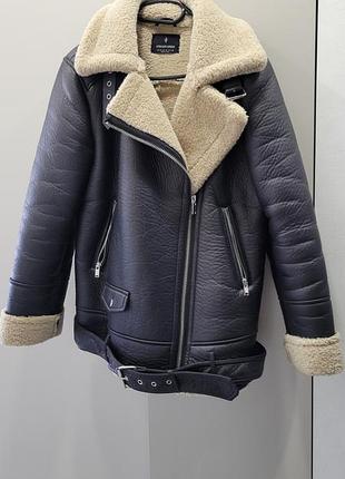 Дубленка авиатор оверсайз stradivarius размер м (38)