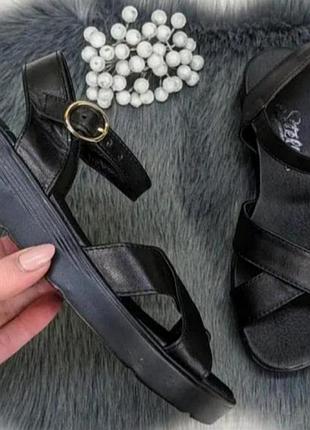 Черные кожаные босоножки, натуральная кожа, сандалии, кожаные босоножки,