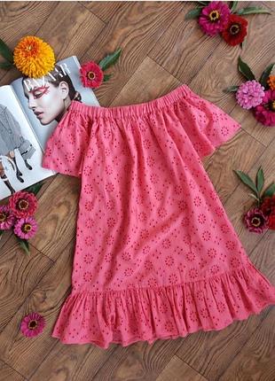 Хлопковое платье с прошвой платья