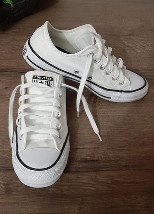 Білосніжні кеди кросівки оригінал converse трендові модні зручні брендові устілка 24 см