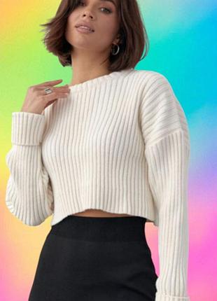 Свитер белый короткий zara 🩷 1+1=3 🩷