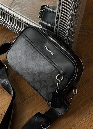 Сумка coach черная прямоугольная