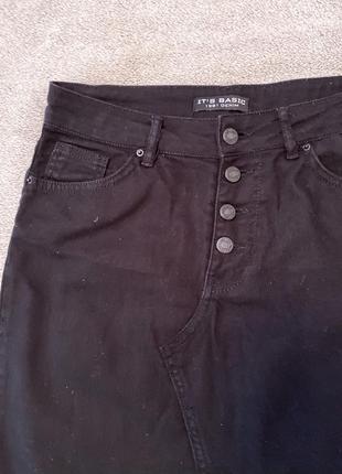 Чёрная джинсовая юбка2 фото