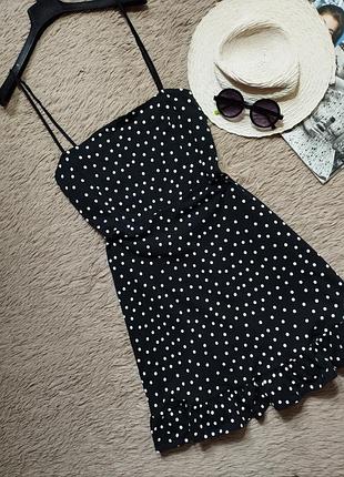 Хорошее платье в горошек с рюшами/платье/ сарафан