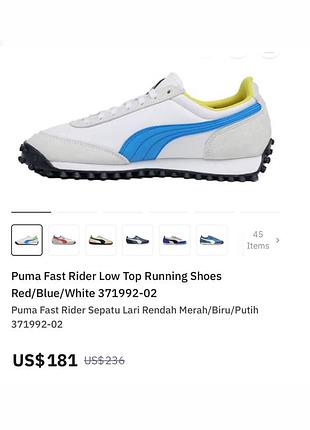 Кросівки puma fast rider low top running shoes red/blue/white 371992-02 кроссовки