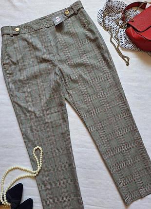 Нові штани в клітинку з ґудзиками на поясі f&f