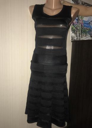 Бандажное платье черное классика1 фото