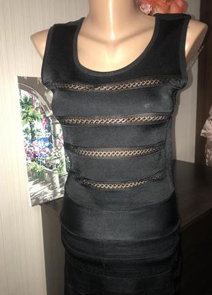 Бандажное платье черное классика4 фото