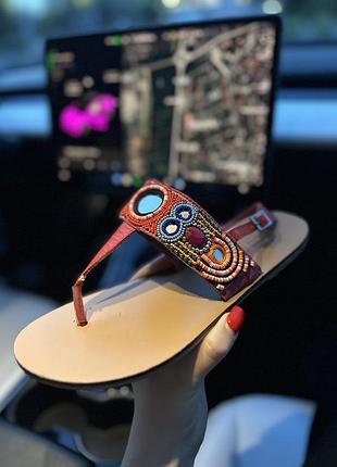 Босоніжки,шльопанці  з натуральної шкіри papaya 38р.