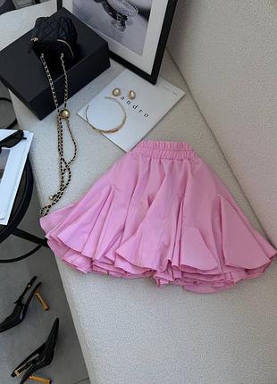 Трендова пишна спідниця - шорти міні з воланами на резинці