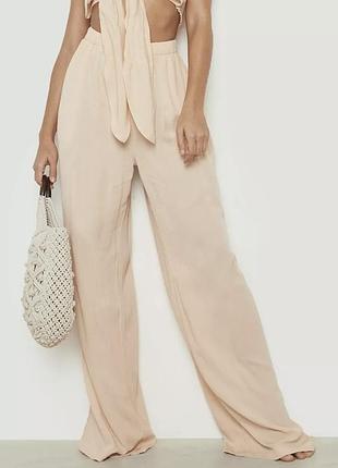 Легкие летние широкие брюки вискоза жатка boohoo uk12/eu40