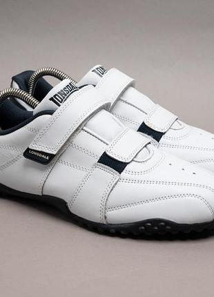 Кросівки білі шкіряні на липучці lonsdale fulham trainers розмір 41