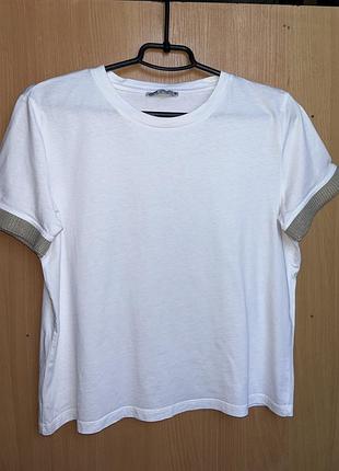 Футболка zara , базова біла футболка , бавовна