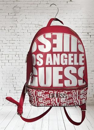 Жіночий яскравий рюкзак червоного кольору guess оригінал