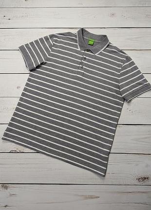 Мужская полосатая футболка поло Knit boss polo Doudoune оригинал хуго босс в полоску