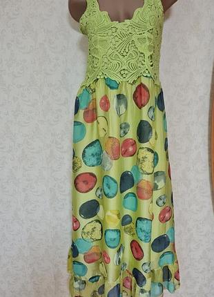 Нова шовкова сукня сарафан міді пр.італія р.48-50