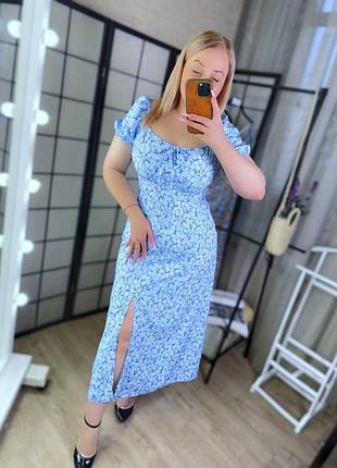 Легкое летнее удобное нарядное женское платье из ткани софт