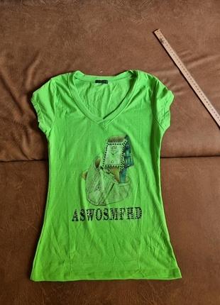 Футболка женская со стразами