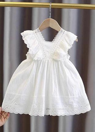 Детское летнее белое платье на девочку