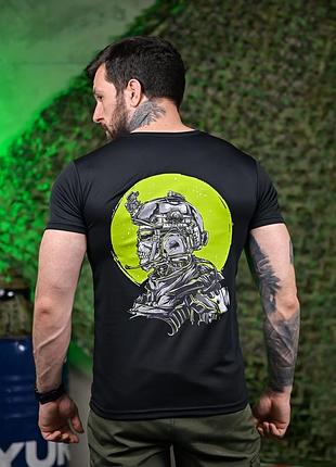 Тактическая потоотводная футболка soldier black пп7619(43 - 02)