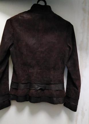 Демисезонная  куртка из натуральной замши с напылением, италия, s2 фото