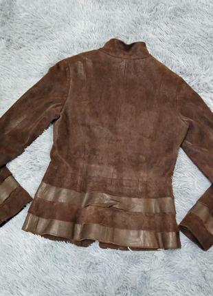 Демисезонная  куртка из натуральной замши с напылением, италия, s4 фото