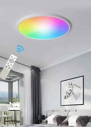 Стельовий світильник 30 см rgb пульт + app розумний світлодіодний стельовий світильник
