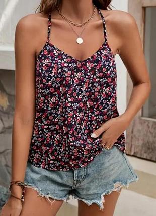 Літня майка у квіточку hollister р.s блузка блуза