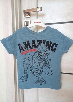 Фирменная футболка spider-man спайдермен человек-паук человек паук для мальчика 3-4 года как новая