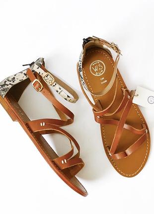 Брендові оригінальні нові шкіряні сандалі гладіатори босоніжки white sun