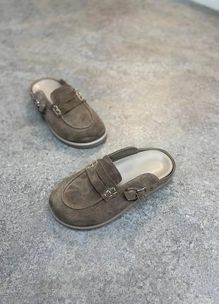 Клоги жіночі натуральна замша