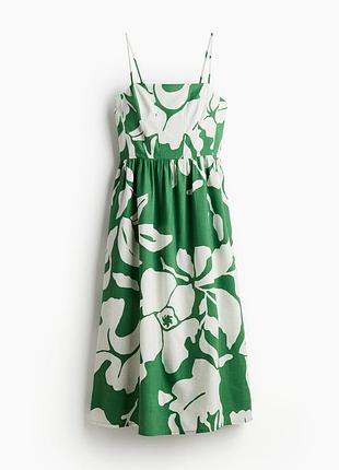 Нова натуральна сукня, сарафан міді h&m, льон + віскоза. нова колекція!