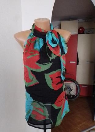 Майка с бантом р. м. zara. шелк.