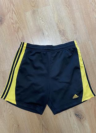 Шорти чоловічі чорні у жовту полоску adidas
