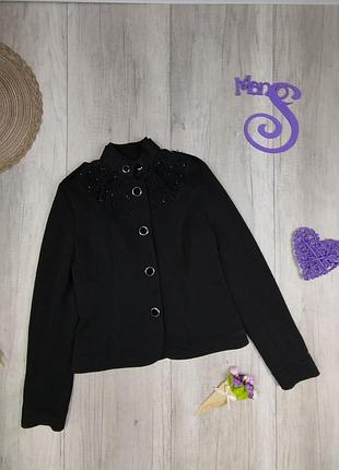 Жіночий короткий піджак vensi чорний розмір s (44)