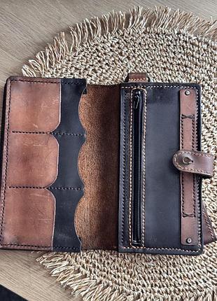 Гаманець з натуральної шкіри ручної роботи коричневий genuine leather 🔥