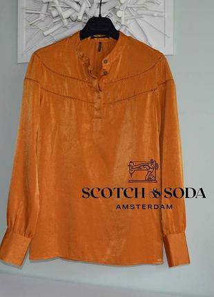Scotch & soda (s) золотиста блуза з мереживом