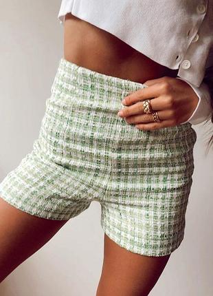 Твідові шорти zara