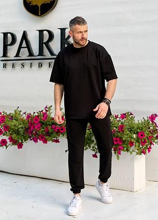 Мужской летний брючный костюм с футболкой спортивный повседневный