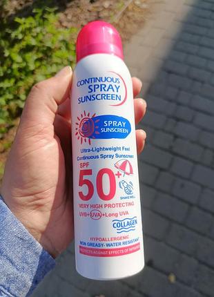 Матуючий сонцезахисний спрей spf 50