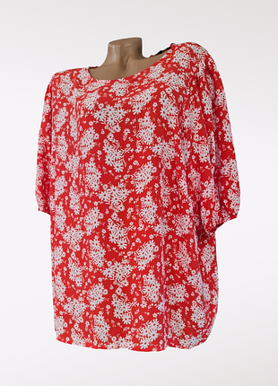 Новая вискозная блуза с широким рукавом mark's spencer