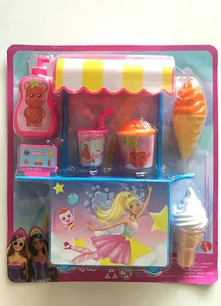 Набір barbie з візком для морозива