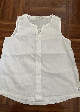 Нова біла льняна 55% льон блуза топ cecil m 38 німеччина 🇩🇪