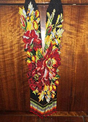Гердан ручної роботи із чеського бісеру. " магія шипшини"