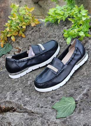 Кожаные женские черные мокасины, лоферы caprice 🇩🇪