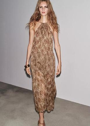 Платье zw collection с принтом и воротником хальтер